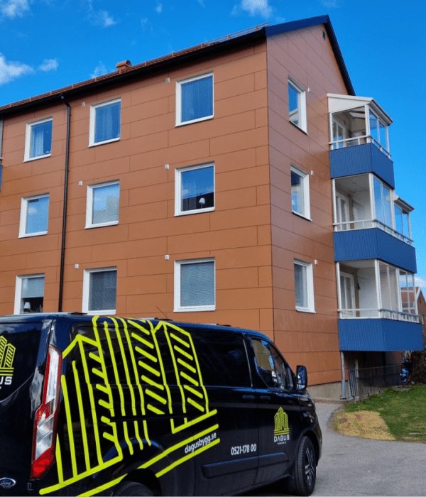 Färdigställt fasadbyte på lägenhetshus